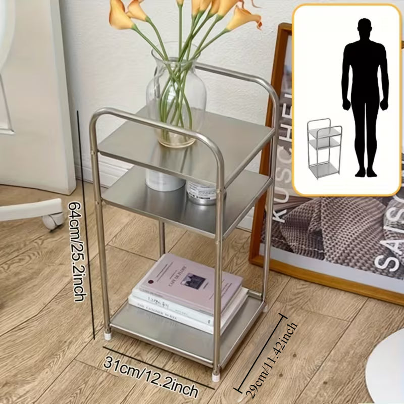 Modern 3-Tier Stainless Steel Accent Shelf