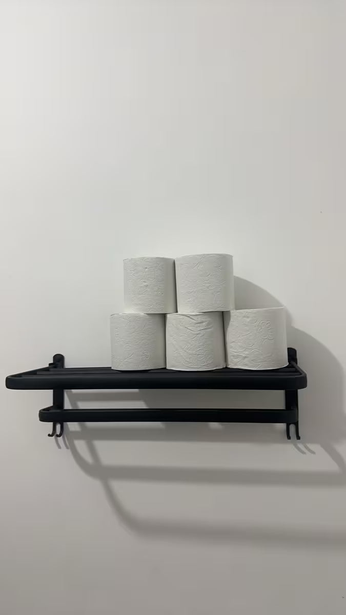 Wall-Mounted Bathroom Towel Rack with Shelf