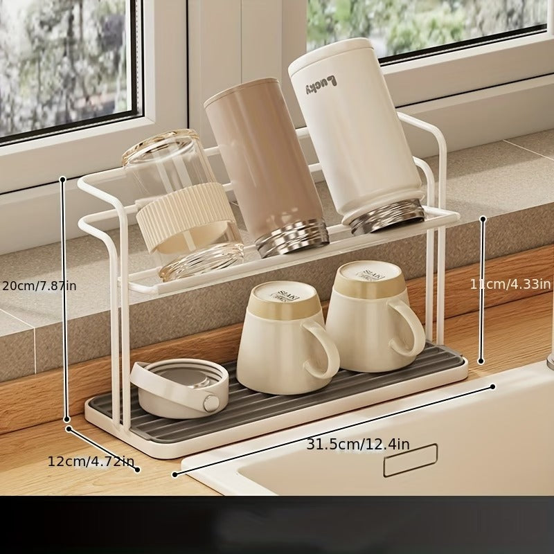 2-Tier Stainless Steel Cup Drying Rack