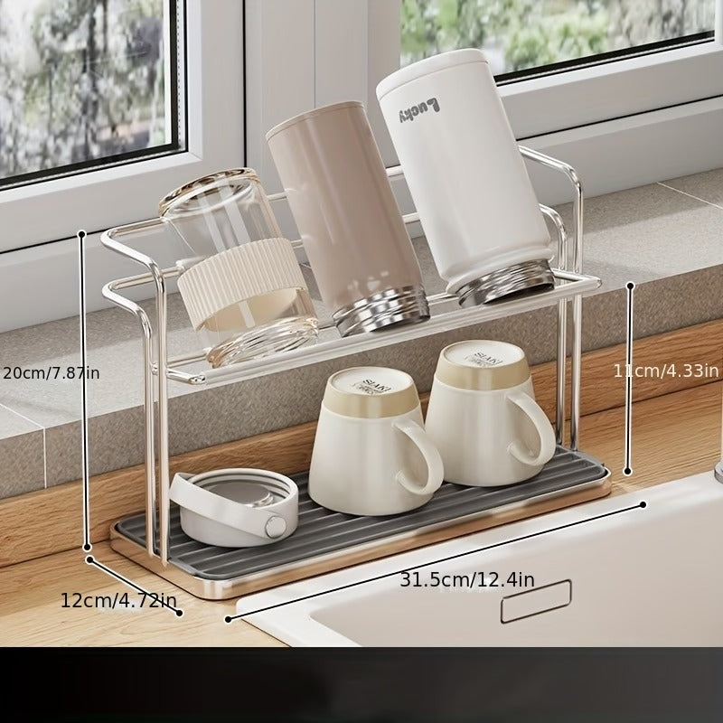 2-Tier Stainless Steel Cup Drying Rack