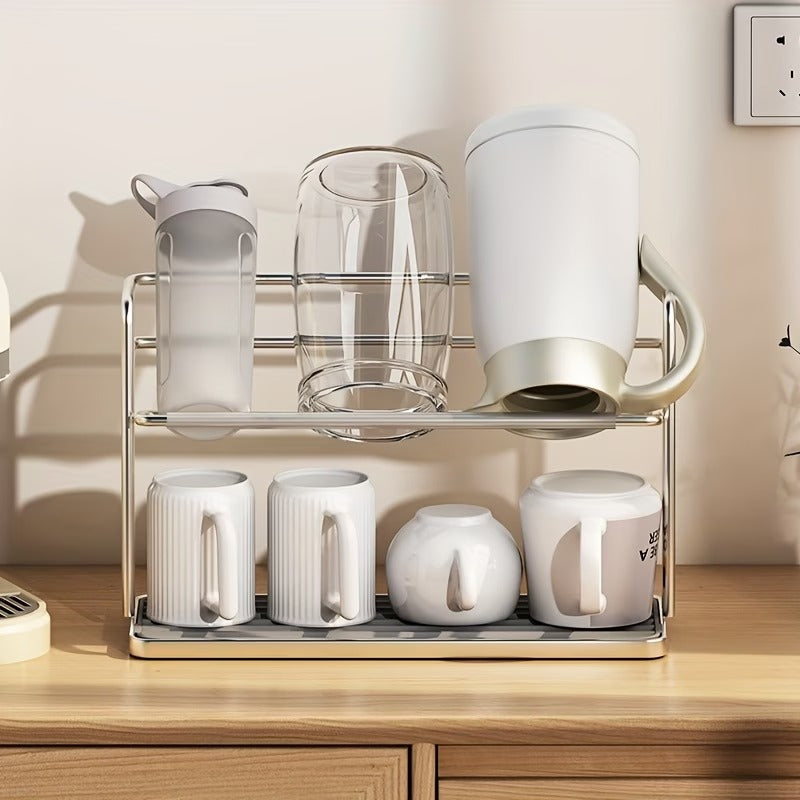 2-Tier Stainless Steel Cup Drying Rack