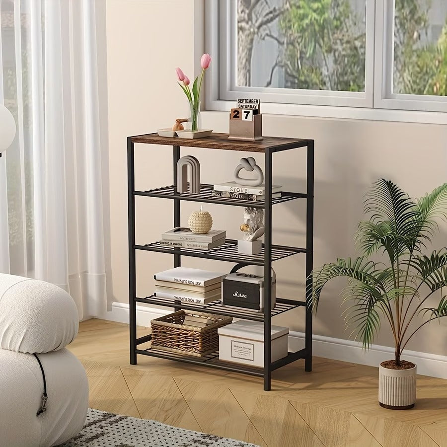 Modern Tiered Metal Display and Storage Rack