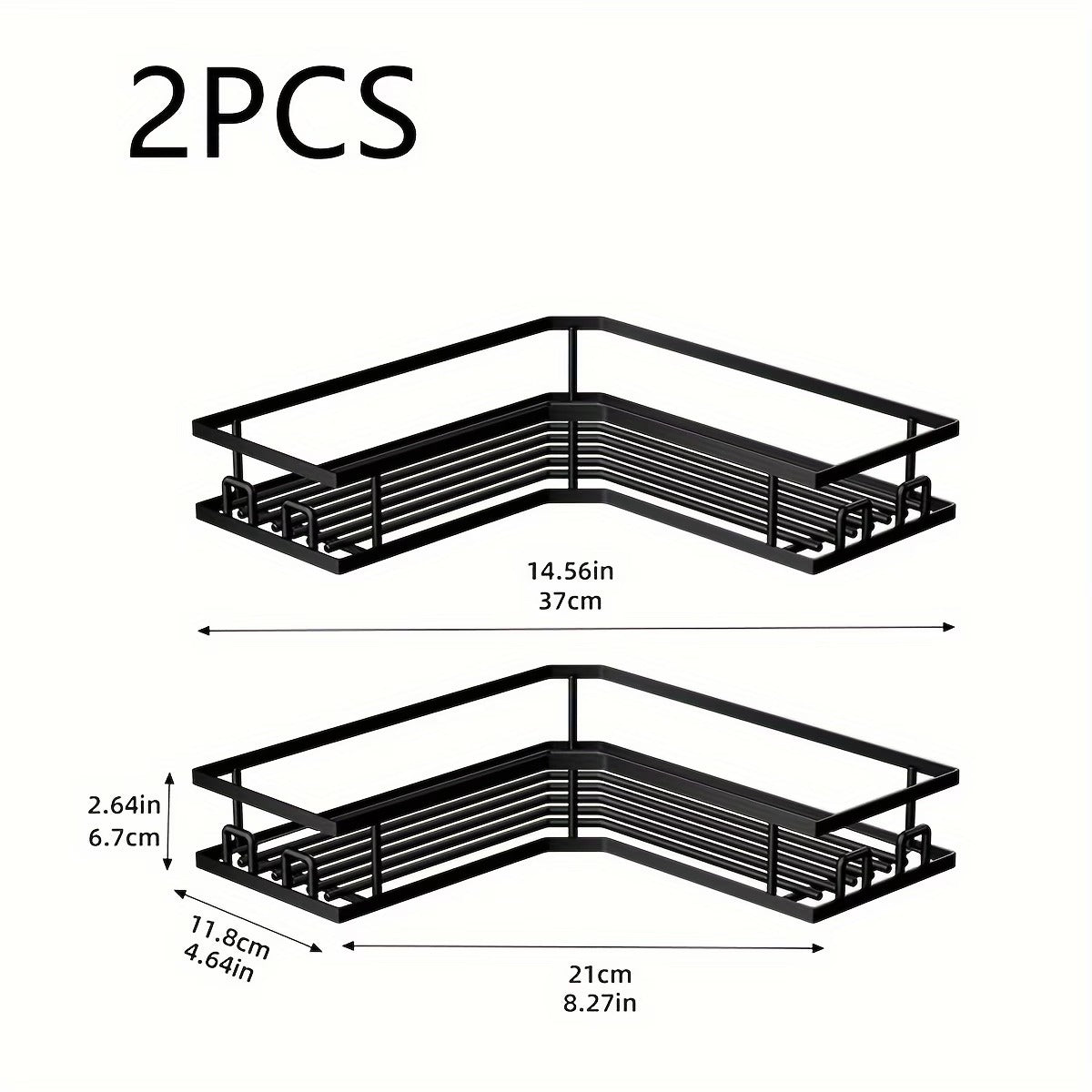 No-Drill Adhesive Corner Shower Caddy Set