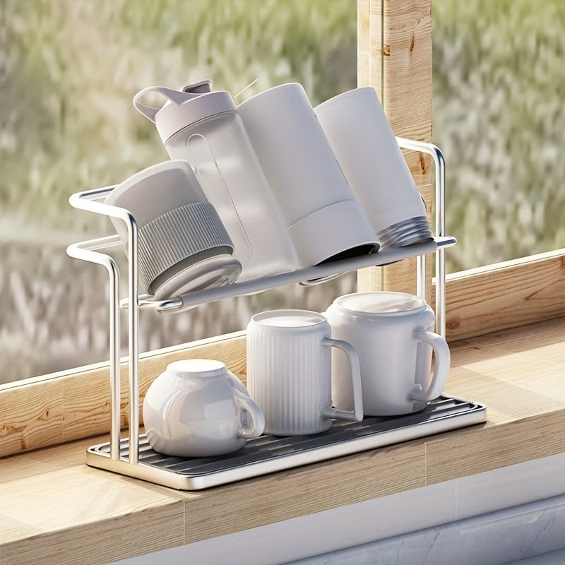 2-Tier Stainless Steel Cup Drying Rack