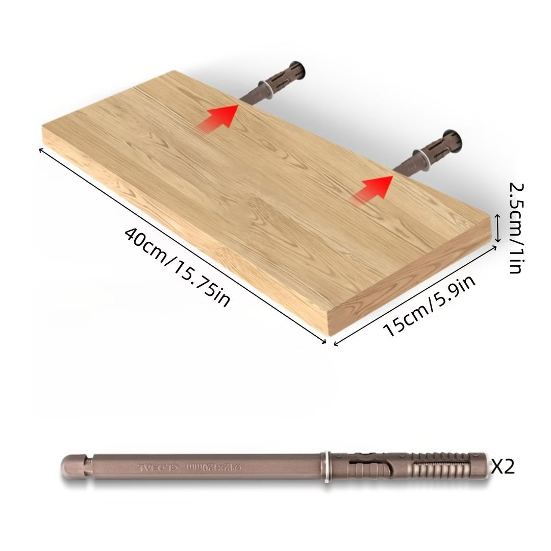 Solid Wood Floating Horizontal Wall-Mounted Bookshelf