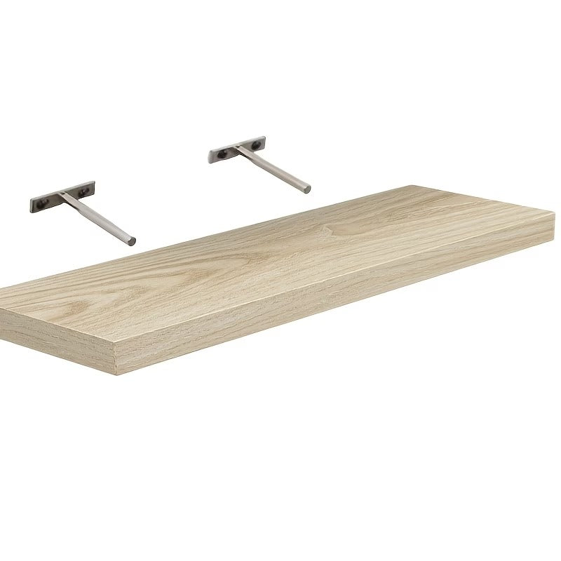 Solid Wood Floating Horizontal Wall-Mounted Bookshelf